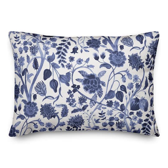 Watercolor Floral Throw Pillow 14&#x22; x 20&#x22;